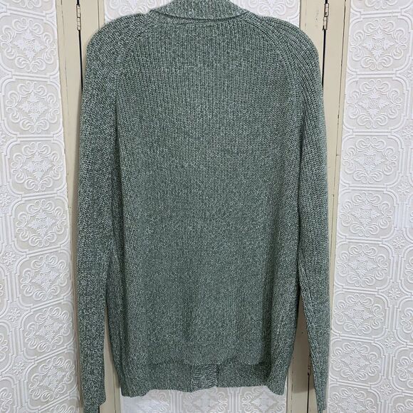 Cardigan Women’s L Heather Green Button Front Collared APPLESSEED'S Grannycore - Picture 2 of 10